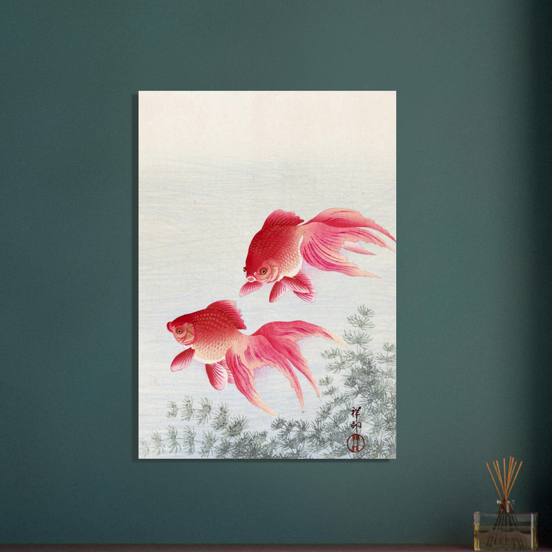 Two veiltail goldfish by Ohara Koson