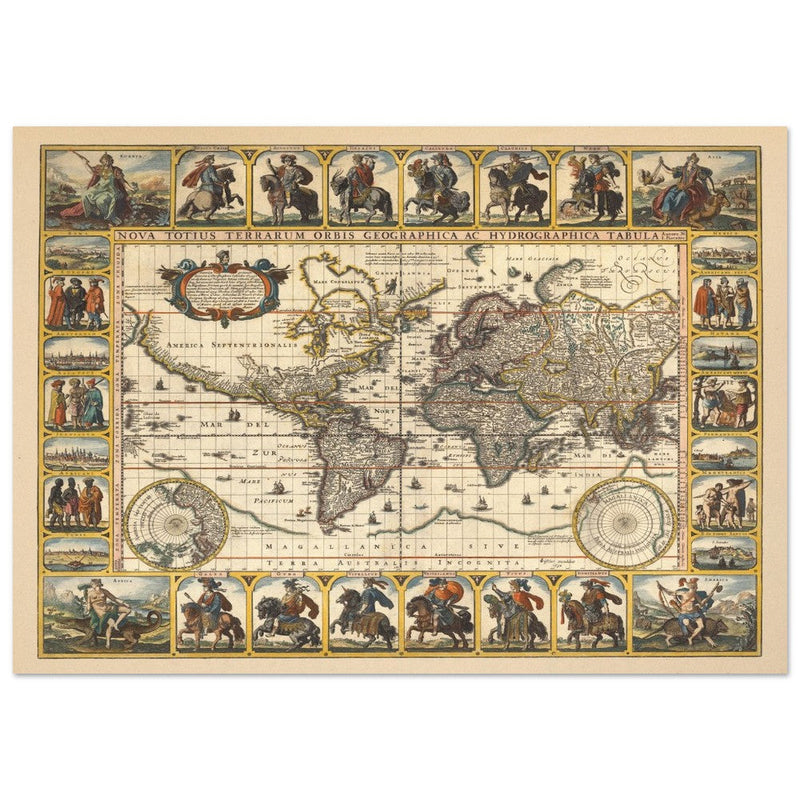 1652 Old World map Nova Totius Terrarum Orbis geographica ac hydrographica tabula by Nicolaes Visscher