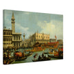 Bucentaur's return to the pier by the Palazzo Ducale. Painter Canaletto 1728. Venice Italy.