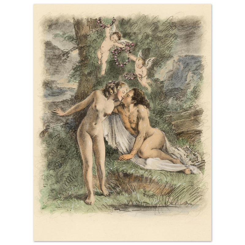 Paul Emile Becat erotic illustration Les Baiseres ( The Kisses )