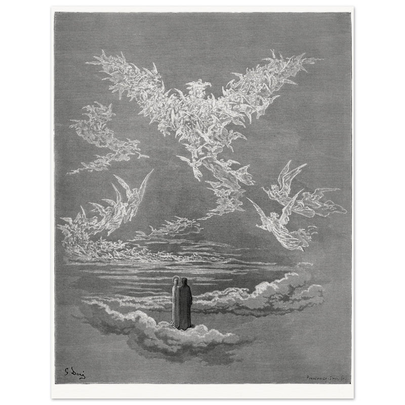 Wall Paradise. Gustave Dore illustration for the Divine Comedy by Dante Alighieri.