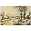 Winter Landscape with Skaters and Birds Trap painting by pieter Bruegel The Elder.
