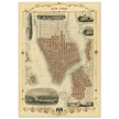 Vintage New York City map. Antique city plan of the city of New York.