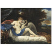 Leda and the Swan by Pier Francesco Mola.  of antique painting. Greek mythology