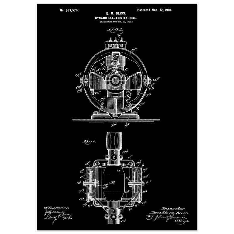 Dynamo electric machine patent by D M Bliss.