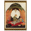 Edmund Dulac and one of his illustration for Princess Badoura fairy tale. Camaralzaman Finds the Talisman .
