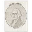 Declaration of Independence vintage print reproduction. George Washington president .