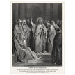 Gustave Dore The Bible engraving print . Christ in the synagogue illustration .