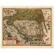 Ancient map of China by cartographer Abraham Ortelius 1584. Vintage historic map.