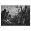 John Martin mezzotint engraving . Satan Contemplating Adam and Eve in Paradise. Paradise Lost by Milton.