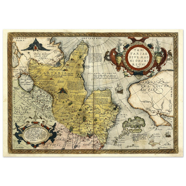 Ancient map of Tartaria by Abraham Ortelius  XVI Century.
