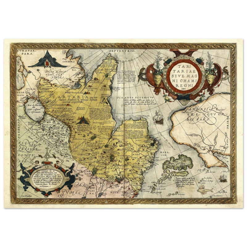 Ancient map of Tartaria by Abraham Ortelius  XVI Century.