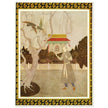 Edmund Dulac and one of his illustration for Princess Badoura fairy tale. Prince Camaralzaman and the Birds.