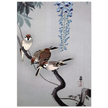 Ring sparrows at wisteria by Ohara Koson