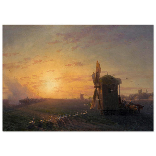 Steppe at sunset by Ivan Aivazovsky.