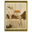 Edmund Dulac and one of his illustration for Princess Badoura fairy tale. Prince Camaralzaman and the Birds.