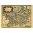 Ancient map of Prussia by Abraham Ortelius. Historic vintage map of 1570.