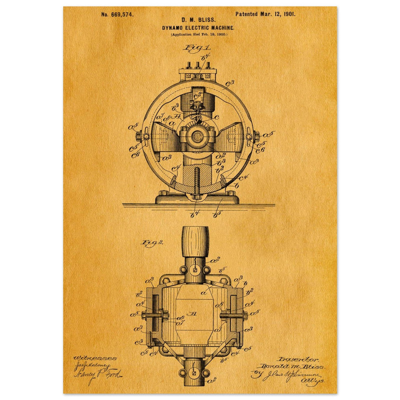 Dynamo electric machine patent by D M Bliss.