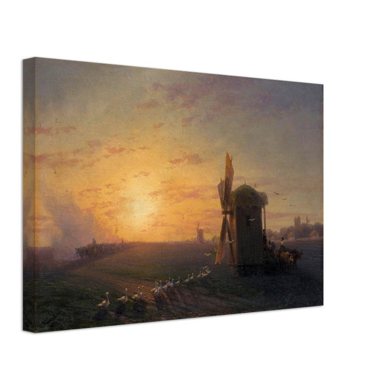 Steppe at sunset by Ivan Aivazovsky.