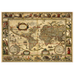 Ancient world map print by Willem Janszoon. Poster of antique vintage old map of 1647.