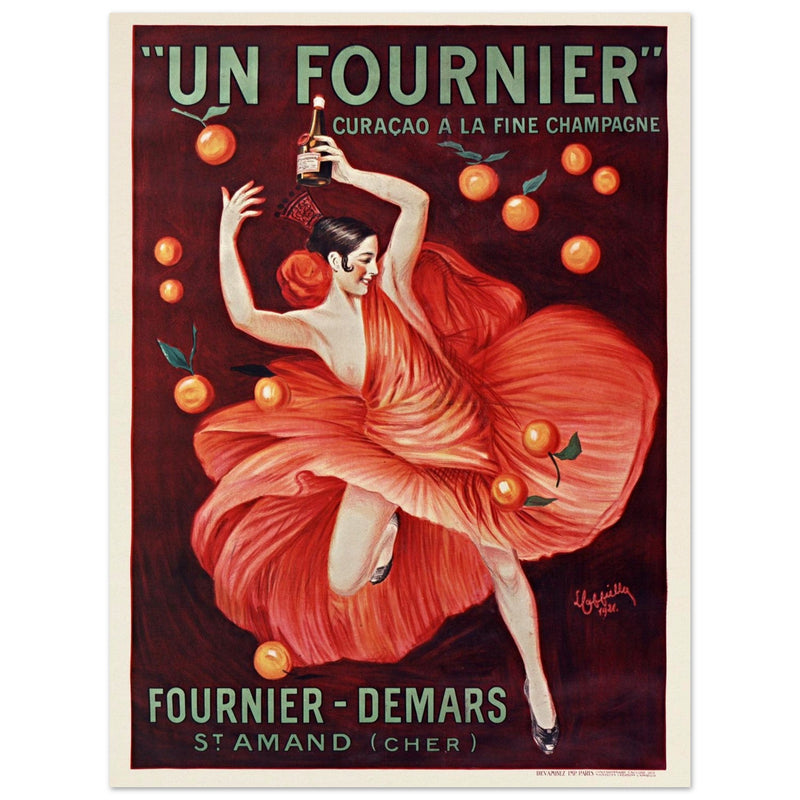 Un Fournier curaçao a la fine champagne advertising vintage poster by Leonetto Cappiello.