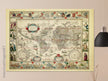 Ancient old world map 1638. Noua totius terrarum orbis geographica ac hydrographica tabula by Willem Janszoon Blaeu