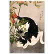 Black Cat and Tomato Plant vintage poster reproduction by Takahashi Hiroaki 1931