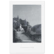Gustave Dore illustration of King Arthur legend . Terrace scene with Guinevere. From the book Idylls of the King by Alfred Tennyson.