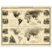 Old map of Gnawing animals distribution 1871 by Alexander Keith Johnston