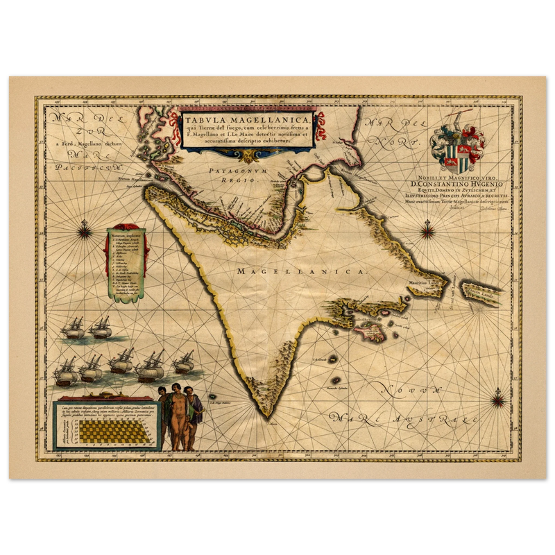 A Chart of Magellan by the Route of Tierra del Fuego by Willem Janszoon Blaeu