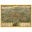 Rome Italy antique vintage city map. 1572 ancient map of the italian capital by Georg Braun and  Frans Hogenberg.