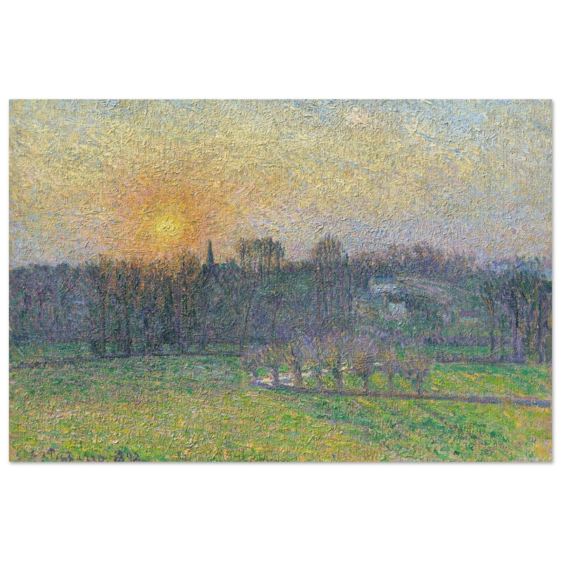 View of Bazincourt Sunset by Camille Pissarro