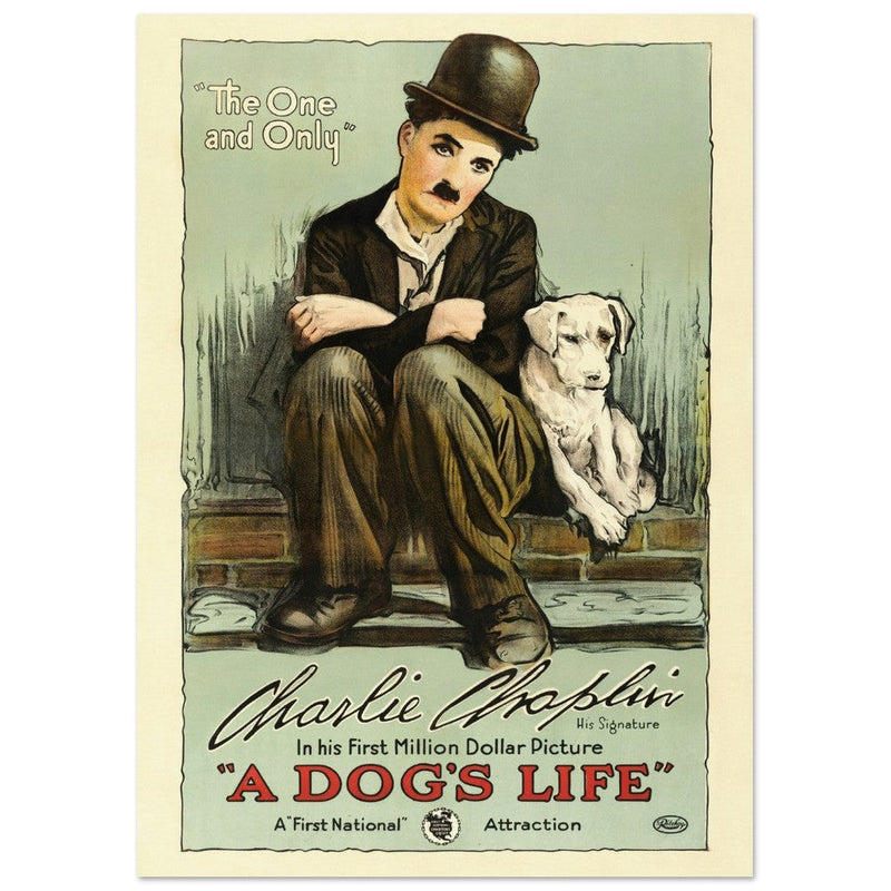 A Dog's life Charlie Chaplin movie poster.