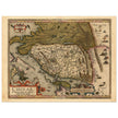 Ancient map of China by cartographer Abraham Ortelius 1584. Vintage historic map.