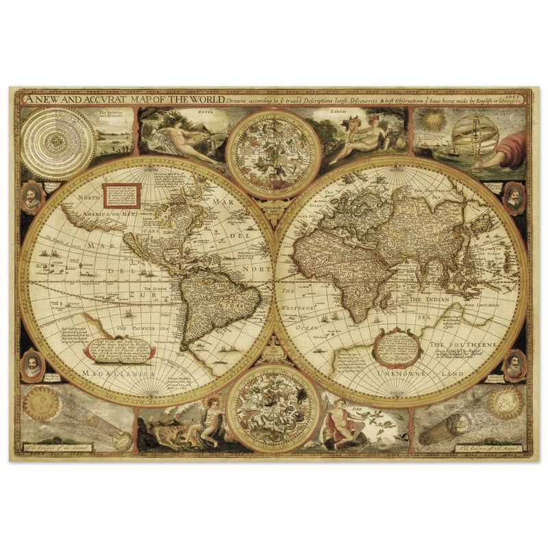 Ancient old world map of the XVII century by John Speed.