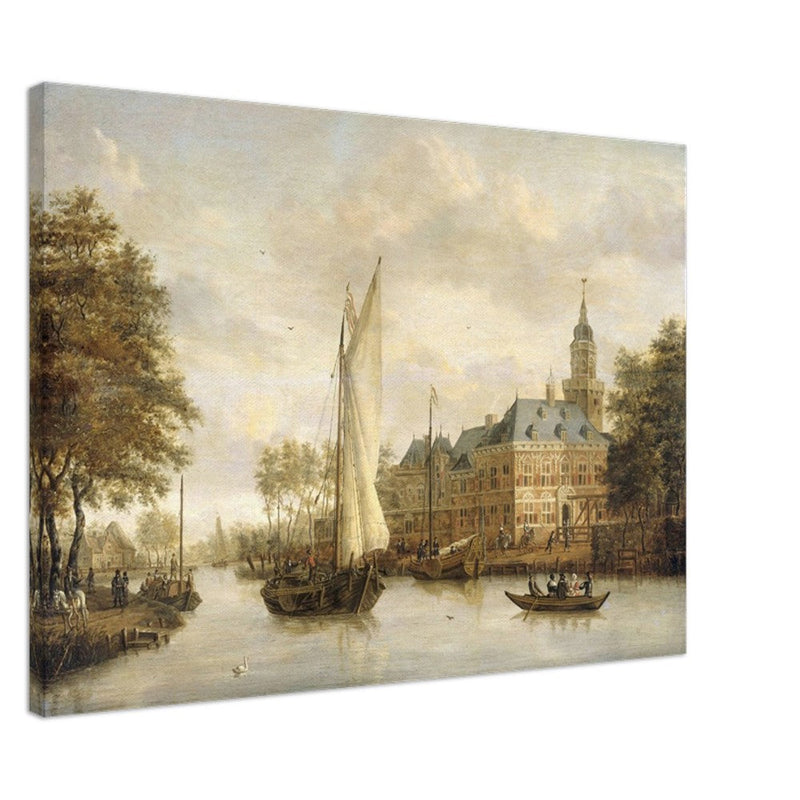 Jacobus Storck Nijenrode Castle on the Vecht near Breukelen. Antique old marine painting.  artwork