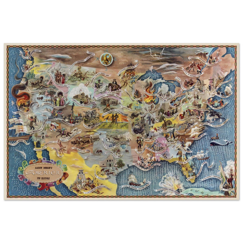 United States historic map of historical events by Aaron Bohrod