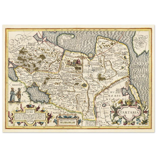 Ancient map of Russia by Jodocus Hondius  1633.