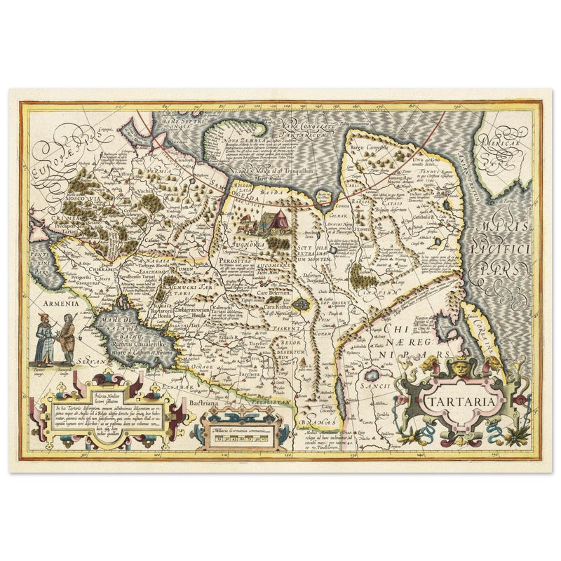 Ancient map of Russia by Jodocus Hondius  1633.
