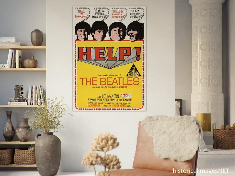The Beatles Help film poster reproduction. Printed on Fine art paper