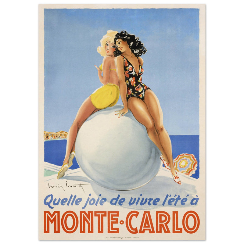 Louis Icart Monte Carlo vintage promotional poster . Historic