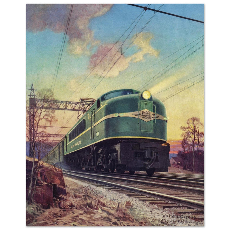 Walter L Green vintage train illustration.