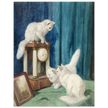 Three curious cats old painting by Arthur Heyer.