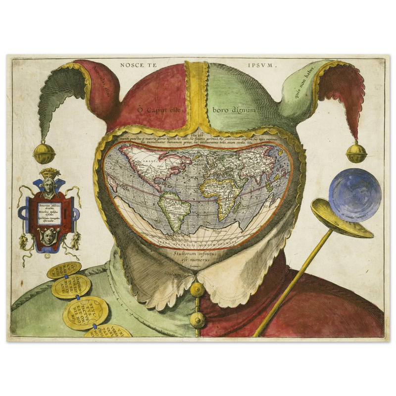 Ancient Fool's Cap World Map poster reproduction