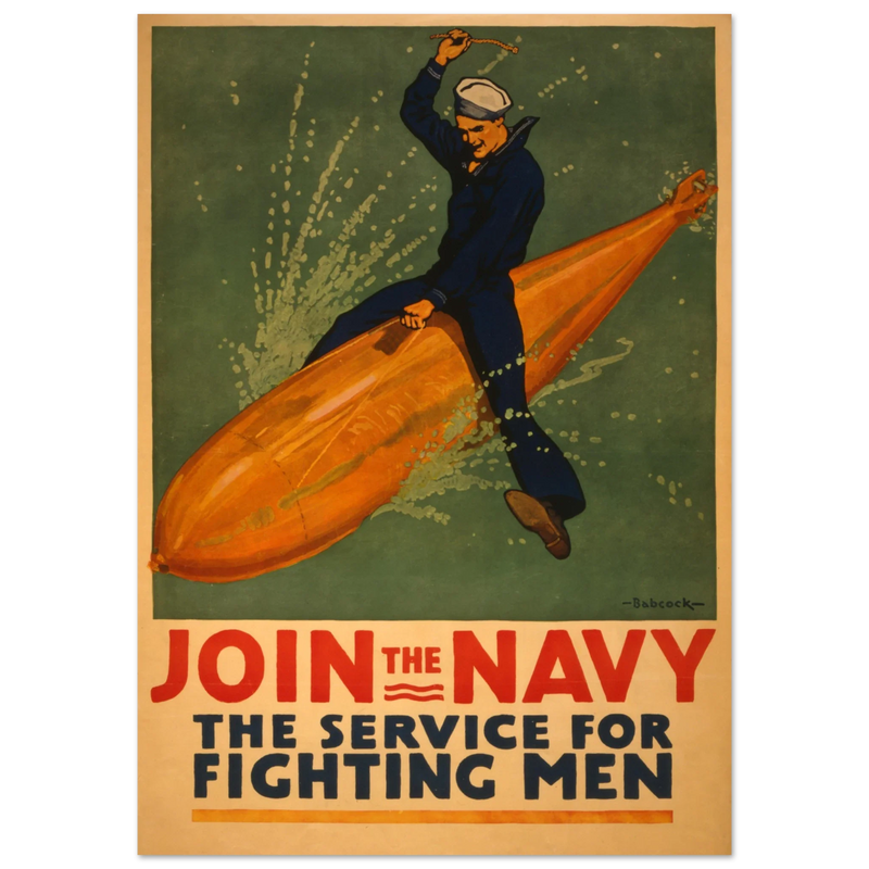 Join the Navy, the service for fighting men vintage poster reproduction