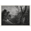 John Martin mezzotint engraving . Satan Contemplating Adam and Eve in Paradise. Paradise Lost by Milton.