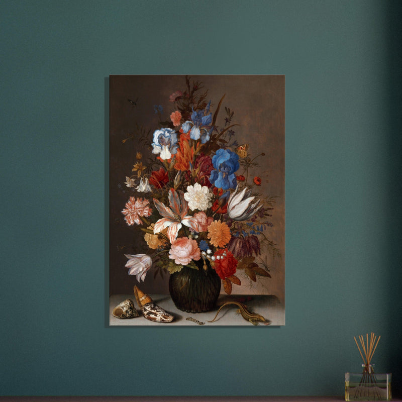 Still Life with Flowers canvas reproduction by Balthasar van der Ast XVII Century Antique flower bouquet canvas