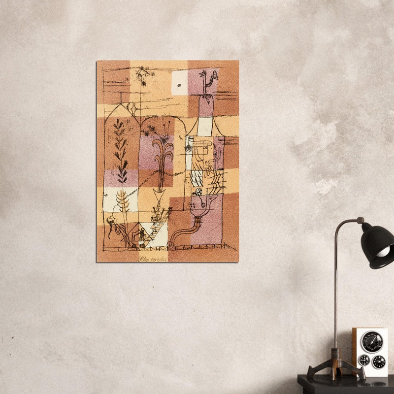 Paul Klee Hoffmanesque Scene abstract painting.