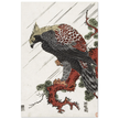 Eagle on pine branch in rain, by Isoda Koryusai
