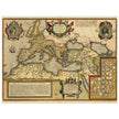 Old map of the Roman Empire by Abraham Ortelius . Poster vintage reproduction of 1579 cartography